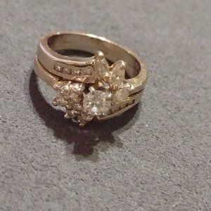 14k Yellow Gold & Diamond Engagement Ring